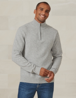 Grey zip shop jumper mens