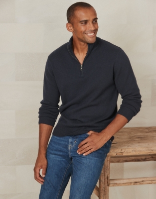 Men's HalfZip Jumper Men's Clothing The White Company UK