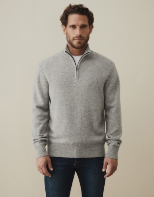 Men's HalfZip Jumper Clothing Sale The White Company UK