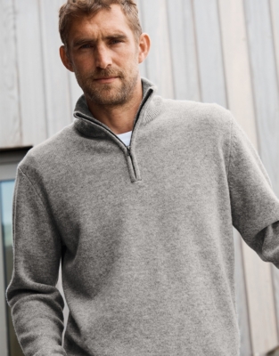 Men's HalfZip Jumper Clothing Sale The White Company UK