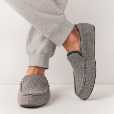 Men's Herringbone Moccasin Slippers