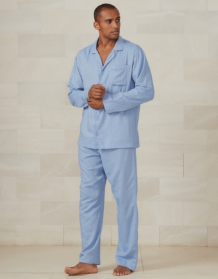 Men s Herringbone Pyjama Set With Cashmere Men s Nightwear The