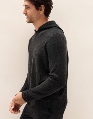 Men's Knitted Hoodie with Cashmere