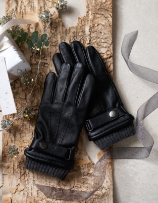 Men’s Leather Touchscreen Gloves