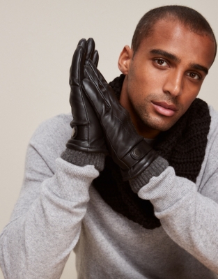 Men’s Leather Touchscreen Gloves