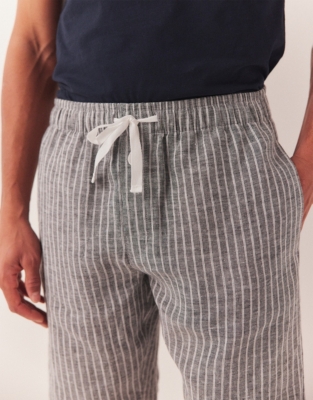 Men’s Linen Double Stripe Pajama Shorts