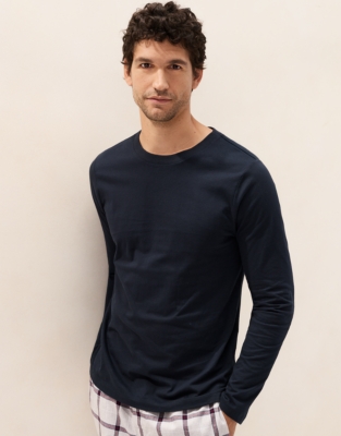 Men's Long-Sleeve Crew-Neck Pyjama Top
