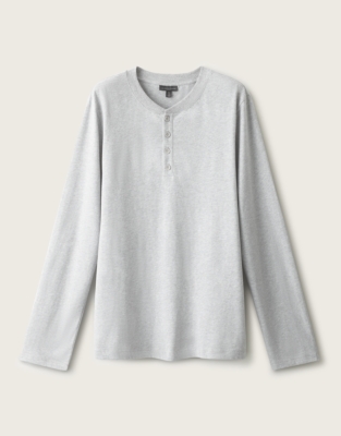 Men's Long Sleeve Henley Tee