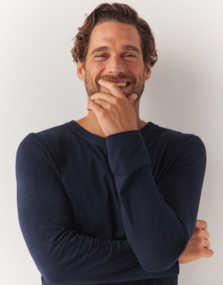Men's Long Sleeve Pyjama Top Clothing Sale The White Company UK
