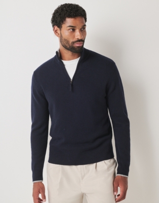 Men's Merino Wool Half Zip Sweater