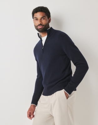 Men's Merino Wool Half Zip Sweater