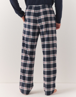 Men’s Organic Brushed Cotton Navy Check Pyjama Bottoms | Clothing Sale ...
