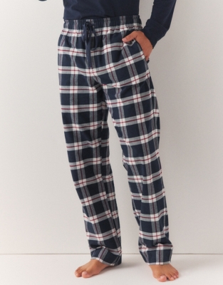 Women's Organic Cotton Pyjama Bottoms, Luxury Brushed Cotton, Autumnal  Check, UK Made