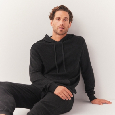 Men's Organic Cotton And Cashmere Waffle Hoodie