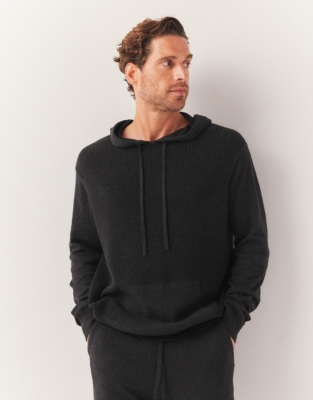 Men's Organic Cotton And Cashmere Waffle Hoodie