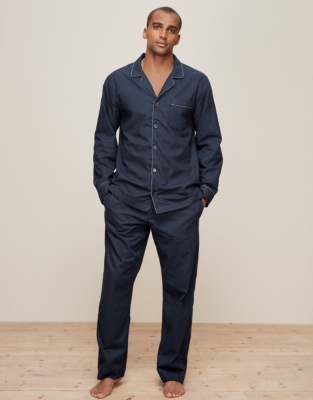 Men's Piped Brushed-Cotton Pajama Set, All Clothing Sale