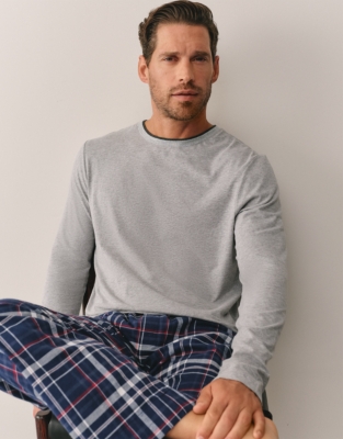 Men's Rib Trim Long Sleeve PJ Top
