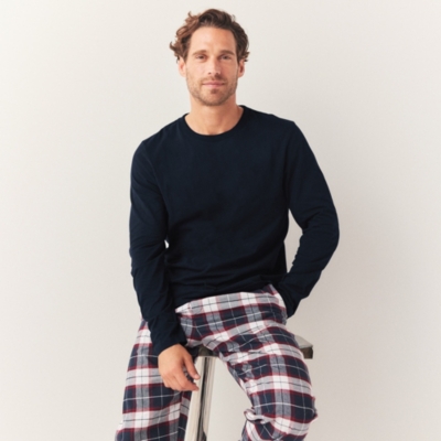 Men's Rib Trim Long Sleeve Pajama Top