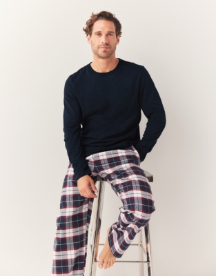 Men's Rib Trim Long Sleeve Pajama Top