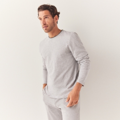 Men's Rib Trim Long Sleeve Pyjama Top