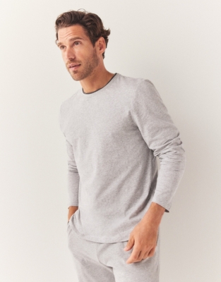 Men's Rib Trim Long Sleeve Pyjama Top