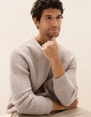 Men's Ribbed Cashmere Jumper
