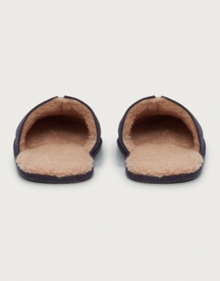 Men's Suede Borg Mule Slippers