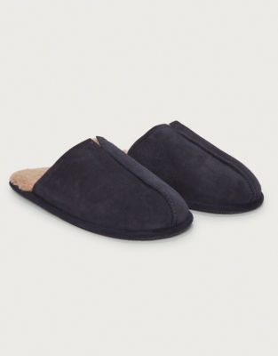 Men's Suede Borg Mule Slippers