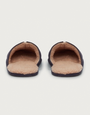 Men's Suede Borg Mule Slippers