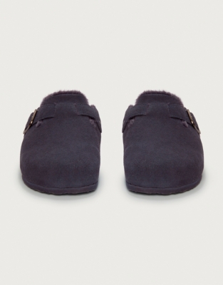 Men's Suede Corkbed Mule Slippers - Navy