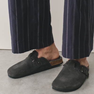 Men's Suede Corkbed Mule Slippers