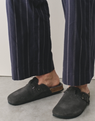 Men's Suede Corkbed Mule Slippers