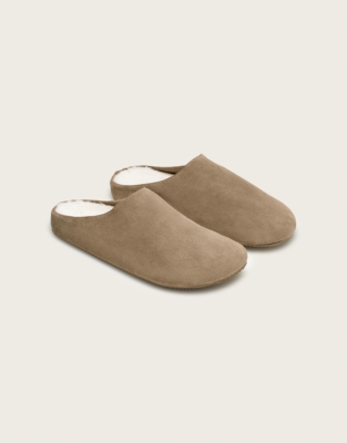 Men's Suede Minimal Corkbed Mule Slippers
