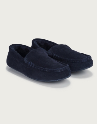 mens navy slippers