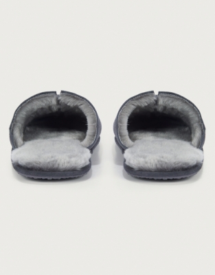 mens suede mule slippers