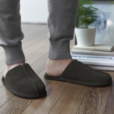 mens suede mule slippers