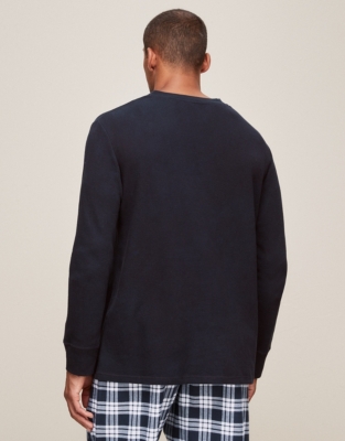 Men's Waffle Henley Top Clothing Sale The White Company UK