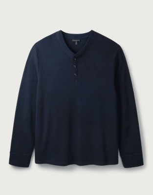Men's Waffle Henley Top Clothing Sale The White Company UK