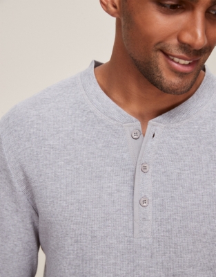 Men's Waffle Henley Top | View All Menswear | The White Company US