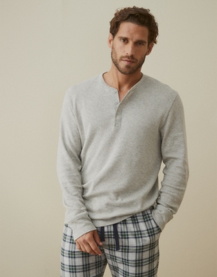 Men’s Waffle Henley Top Menswear The White Company US