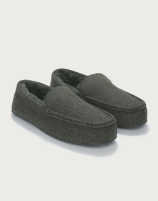 Men's Wool Blend Moccasin Slippers