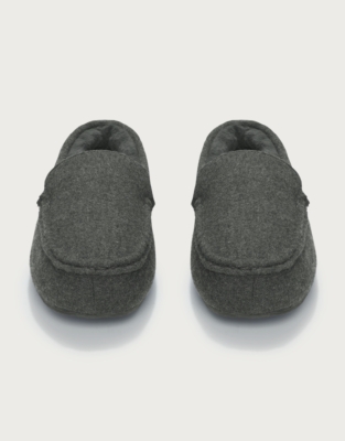 Men's Wool Blend Moccasin Slippers
