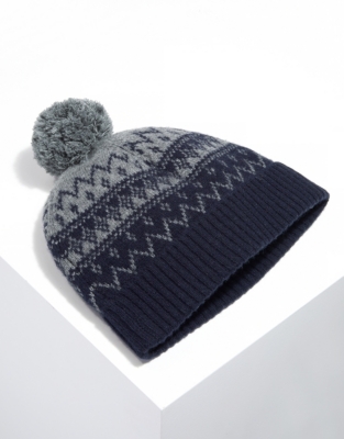 Men’s WoolCashmere Fair Isle Hat Accessories Sale The White Company UK
