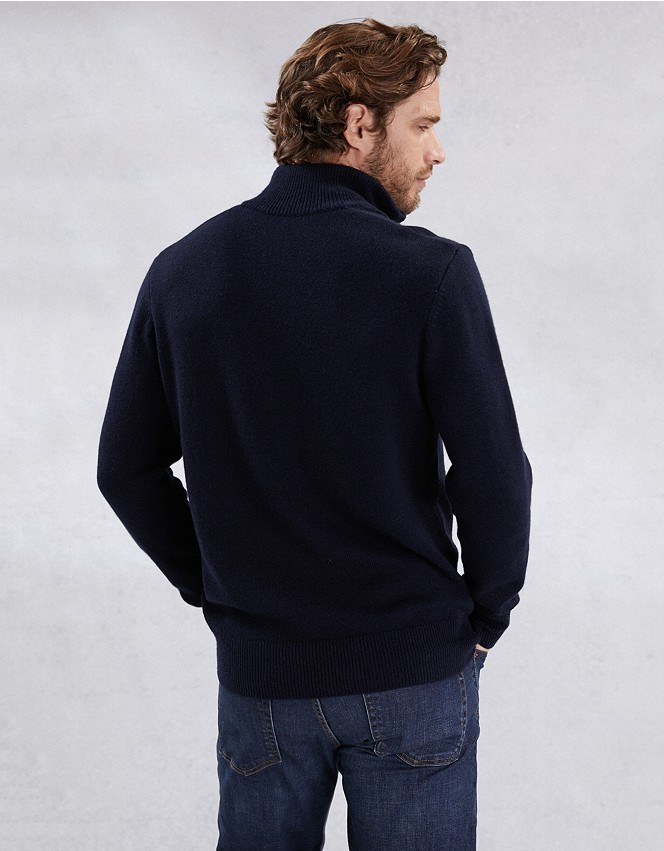 Men's Wool Half Zip Jumper | Nightwear & Robes Sale | The White Company UK