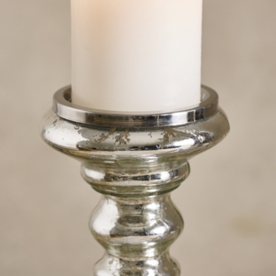 Mercury Pillar Candlestick Tall Candle Holders The White Company UK