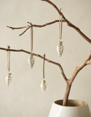 Mercury Pinecone Decorations – Set of 6