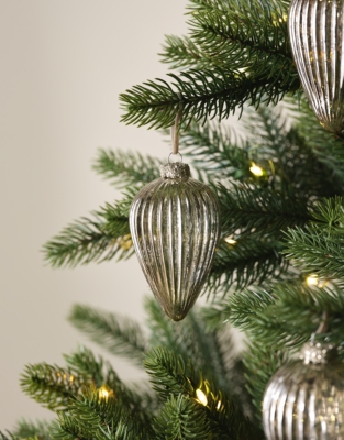 Mercury Ribbed Drop Bauble