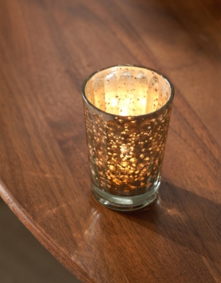 Mercury Ribbed Tealight Holder – Tall