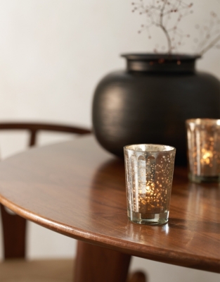 Mercury Ribbed Tealight Holder – Tall