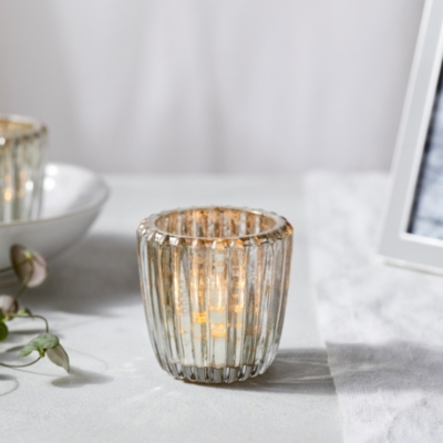 Mercury Ribbed Tealight Holder